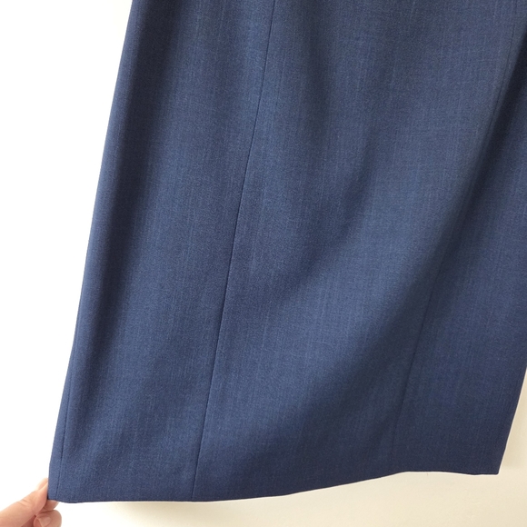 Vintage Evan Picone Pencil Skirt Navy Blue Chambray Professional Preppy Office 6 - Picture 3 of 10